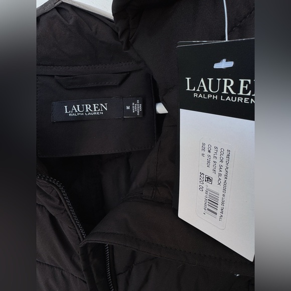 Lauren Ralph Lauren Hooded light weight stretch Puffer Jacket Size M NWT $220 - Picture 5 of 7